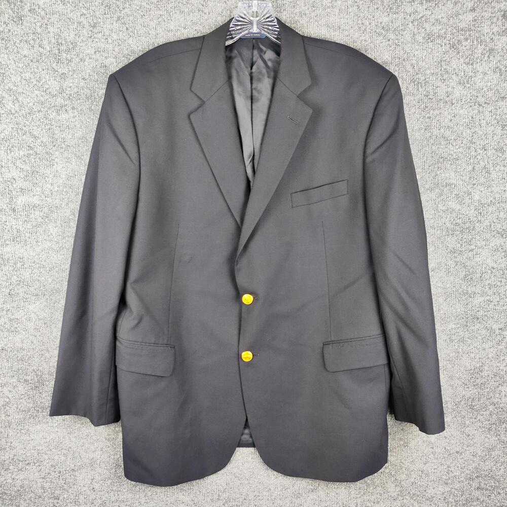 Brooks Brothers Blazer Mens 46R Navy Wool 1818 Madison Gold Button Classic